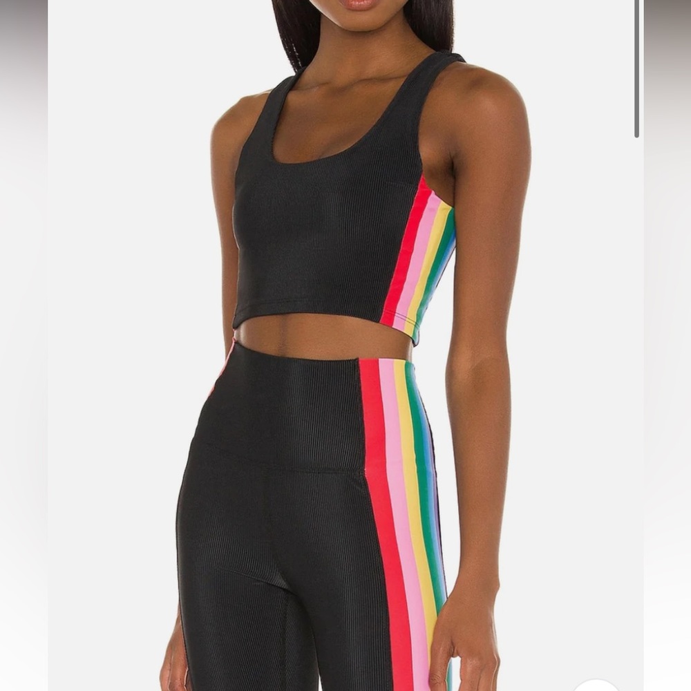 Beach riot sport Tessa top rainbow and leggings